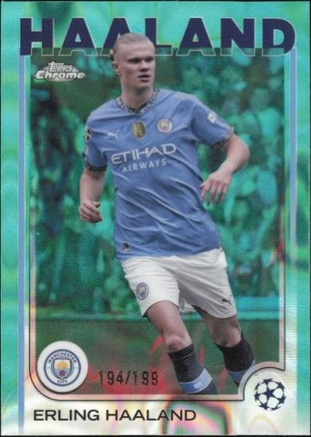 Erling Haaland 2024 Topps Chrome Aqua Lava Refractor /199