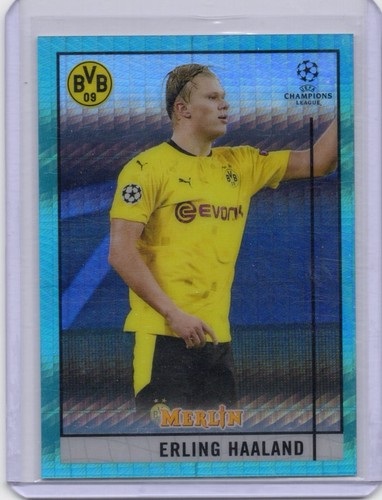 Erling Haaland 2020 Topps Chrome Aqua Prism