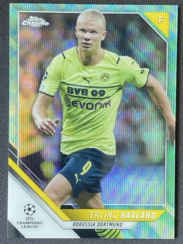 Erling Haaland 2021 Topps Chrome Aqua Wave Refractor /199