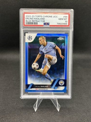 Erling Haaland 2022 Topps Chrome Blue Refractor /150