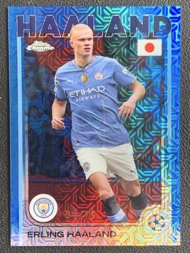 Erling Haaland 2024 Topps Chrome Blue Mojo /75