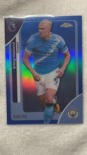Erling Haaland 2025 Topps Chrome Blue Refractor /150