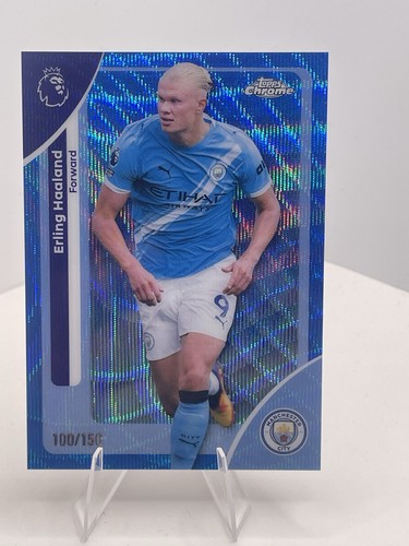 Erling Haaland 2026 Topps Chrome Blue Wave /150