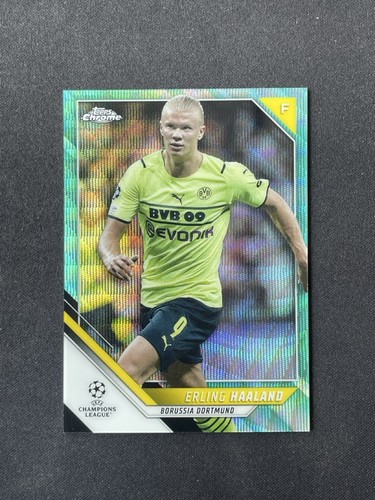 Erling Haaland 2021 Topps Chrome Blue Wave Refractor /199