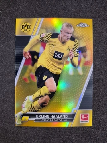 Erling Haaland 2021 Topps Chrome Bundesliga Gold Refractor /50