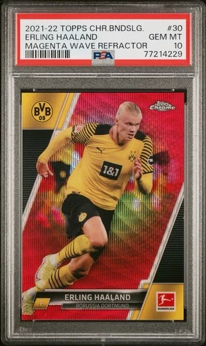 Erling Haaland 2021 Topps Chrome Bundesliga Magenta Wave /399