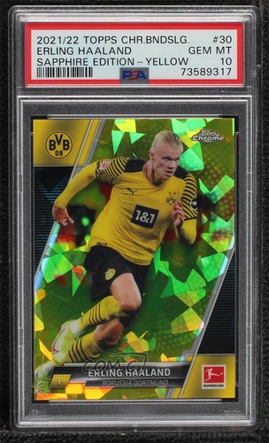 Erling Haaland 2021 Panini Chrome Bundesliga Sapphire Edition Yellow /99