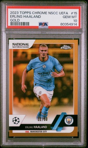 Erling Haaland 2023 Topps Chrome Gold /50