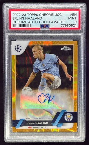 Erling Haaland 2022 Topps Chrome Gold Lava Refractor
