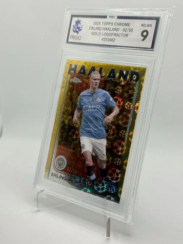 Erling Haaland 2025 Topps Chrome Gold Logofractor /50