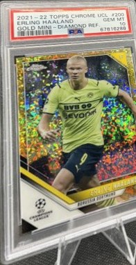 Erling Haaland 2021 Topps Chrome Gold Mini Diamond /50