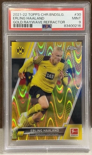 Erling Haaland 2021 Topps Chrome Gold Raywave