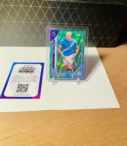 Erling Haaland 2023 Topps Chrome Green Raywave /99