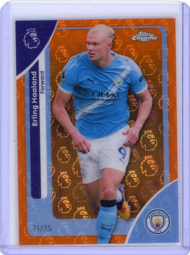 Erling Haaland 2025 Topps Chrome LogoFractor Orange /25
