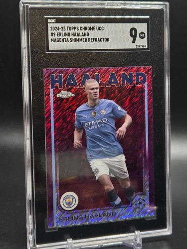 Erling Haaland 2024 Topps Chrome Magenta Shimmer Refractor