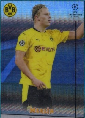 Erling Haaland 2020 Topps Chrome Merlin Aqua Prism