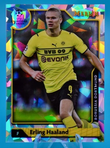 Erling Haaland 2021 Topps Chrome Merlin Chrome Atomic Refractor /250