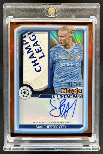 Erling Haaland 2024 Topps Chrome Merlin Orange /25