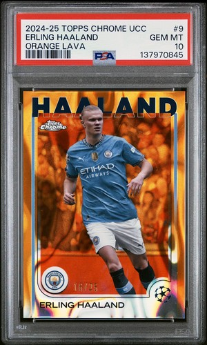 Erling Haaland 2024 Topps Chrome Orange Lava /25