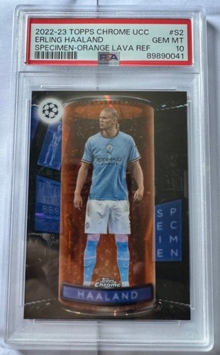 Erling Haaland 2022 Topps Chrome Orange Lava Refractor