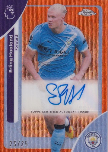 Erling Haaland 2025 Topps Chrome Orange Refractor /25