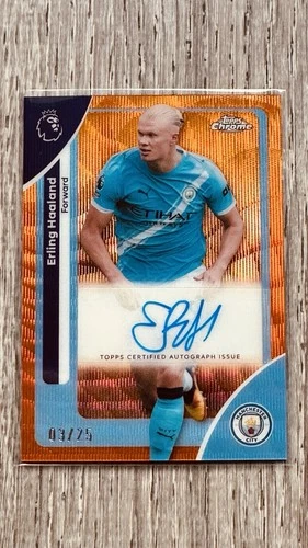Erling Haaland 2025 Topps Chrome Orange Wave /25