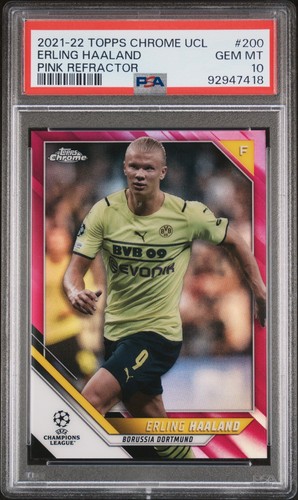 Erling Haaland 2021 Topps Chrome Pink Refractor /175