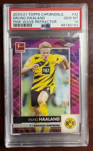 Erling Haaland 2020 Topps Chrome Pink Wave Refractor /75