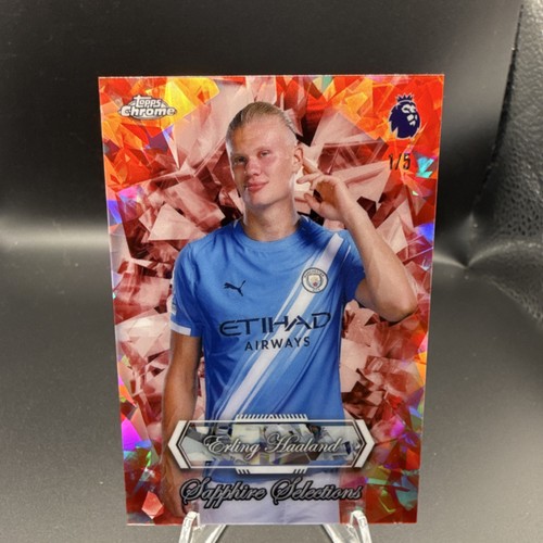 Erling Haaland 2026 Topps Chrome Sapphire Rosso /5