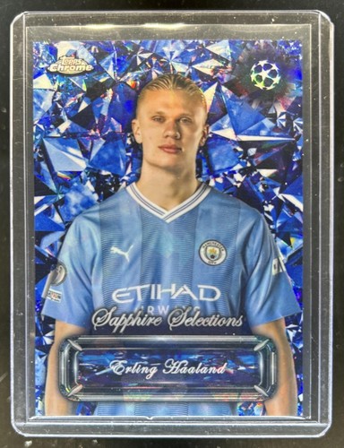 Erling Haaland 2023 Topps Chrome Sapphire UEFA Sapphire /14