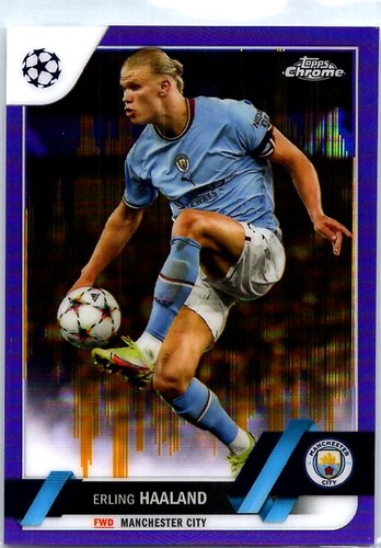 Erling Haaland 2023 Topps Chrome Seismic Refractor Purple Gold