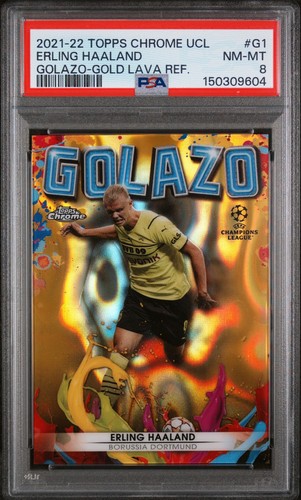 Erling Haaland 2021 Topps Chrome UCL Gold Lava Refractor