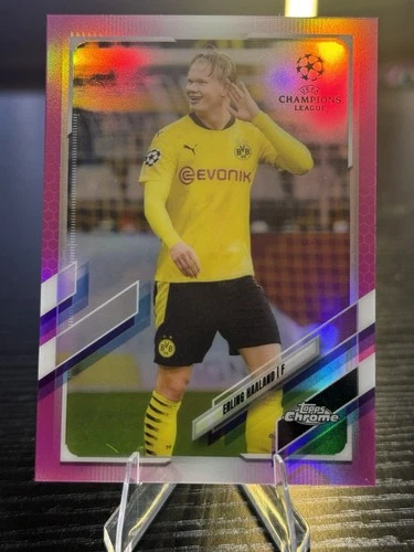 Erling Haaland 2021 Topps Chrome UCL Pink Refractor /175
