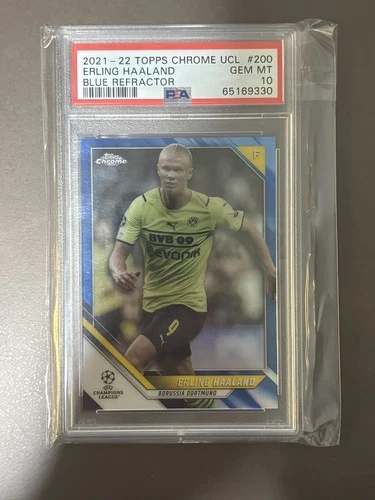 Erling Haaland 2021 Topps Chrome UEFA Blue Refractor /150