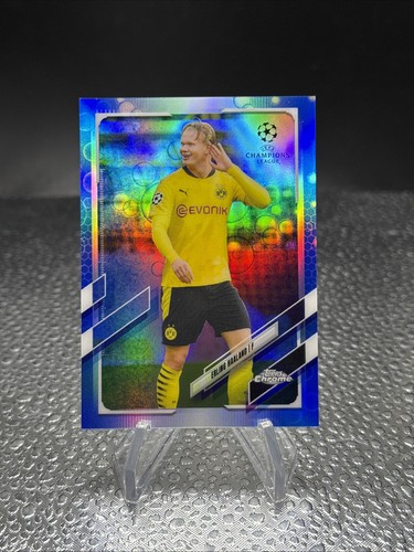 Erling Haaland 2020 Topps Chrome UEFA Blue Refractor #49