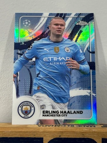Erling Haaland 2024 Topps Chrome UEFA Brush Refractor