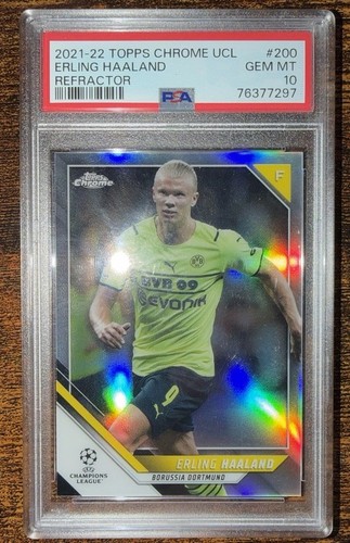 Erling Haaland 2021 Topps Chrome UEFA Champions League Refractor