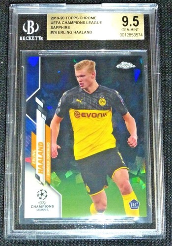 Erling Haaland 2019 Topps Chrome UEFA Champions League Zaffiro