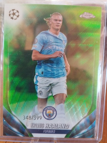 Erling Haaland 2024 Topps Chrome UEFA Green Refractor /399