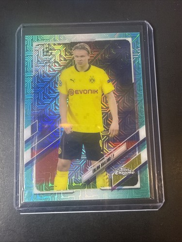 Erling Haaland 2020 Topps Chrome UEFA Japan Edition Teal Mojo Refractor /199