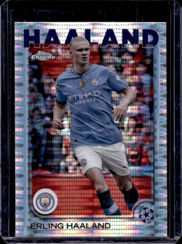Erling Haaland 2024 Topps Chrome UEFA Pulsar Refractor