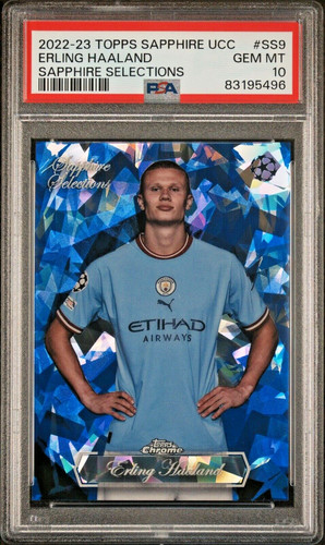Erling Haaland 2023 Topps Chrome UEFA Sapphire