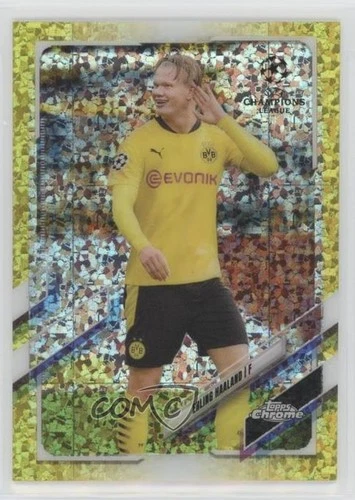 Erling Haaland 2020 Topps Chrome Yellow Mini-Diamond Refractor /299