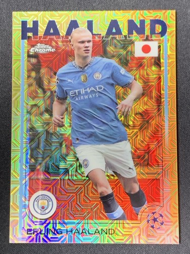 Erling Haaland 2024 Topps Chrome Yellow Mojo /150