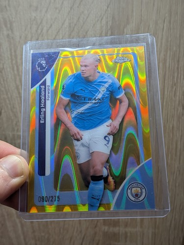 Erling Haaland 2025 Topps Chrome Yellow RayWave /275