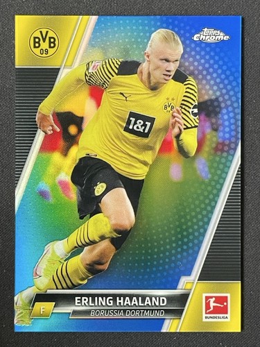 Erling Haaland 2021 Topps Cromo Bundesliga Blue Refractor /150
