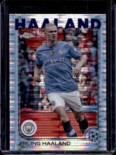 Erling Haaland 2024 Topps Cromo UEFA Pulsar Refractor #9
