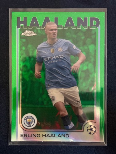 Erling Haaland 2024 Topps Cromo UEFA Verde Refractor /99