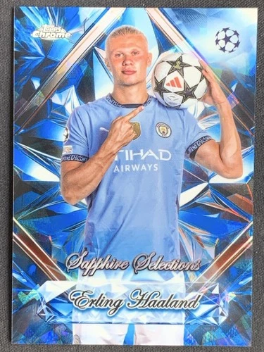 Erling Haaland 2024 Topps Cromo Zafiro Sapphire /25