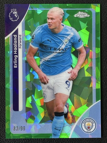 Erling Haaland 2025 Topps Cromo Zafiro Zafiro Verde /99